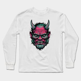 Japanese Oni Head Long Sleeve T-Shirt